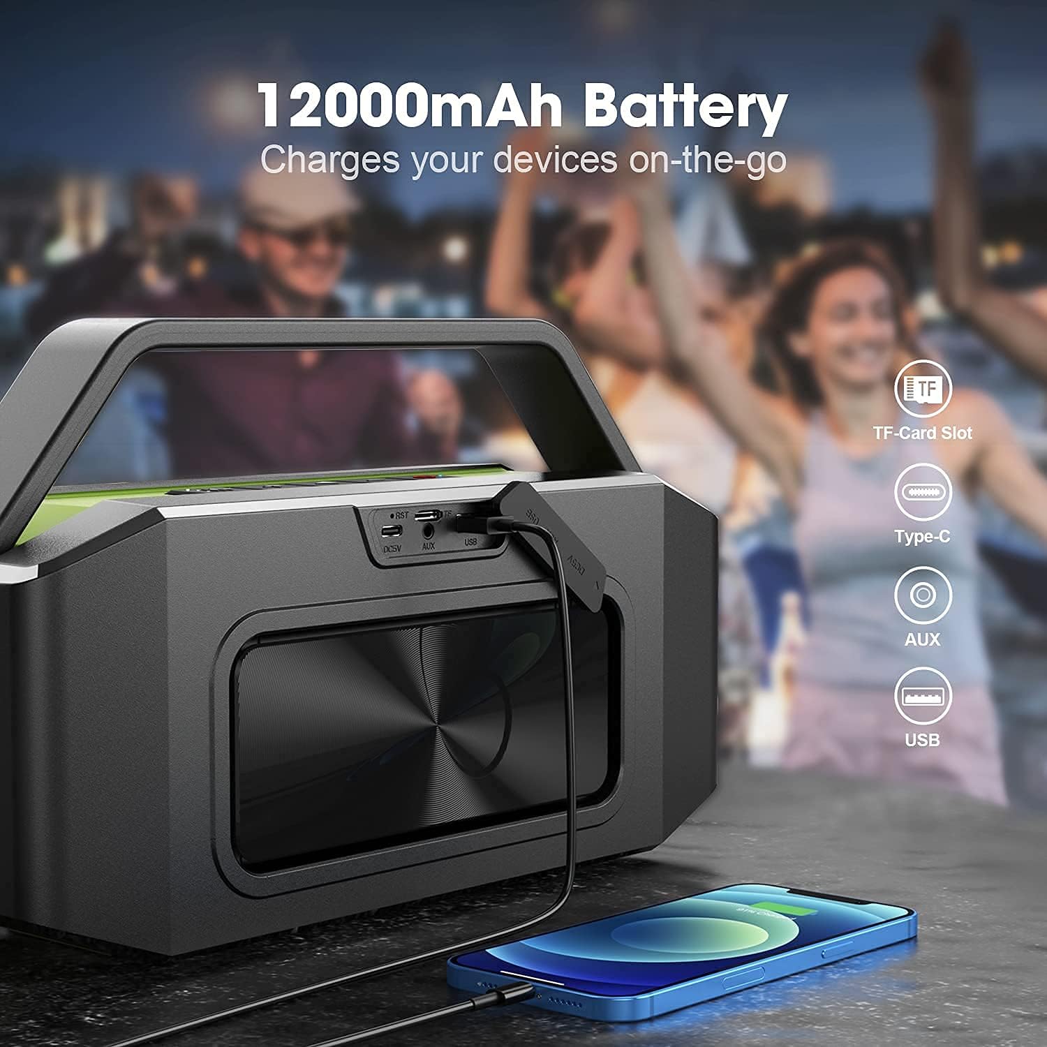 60W Waterproof Portable Bluetooth Speaker with Built-in Handle I5548