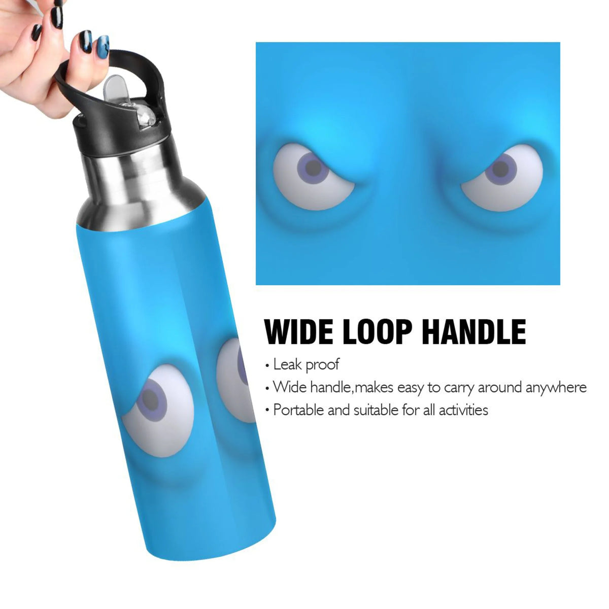 Stainless Steel Insulated Water Bottle with Straw Lid A67553