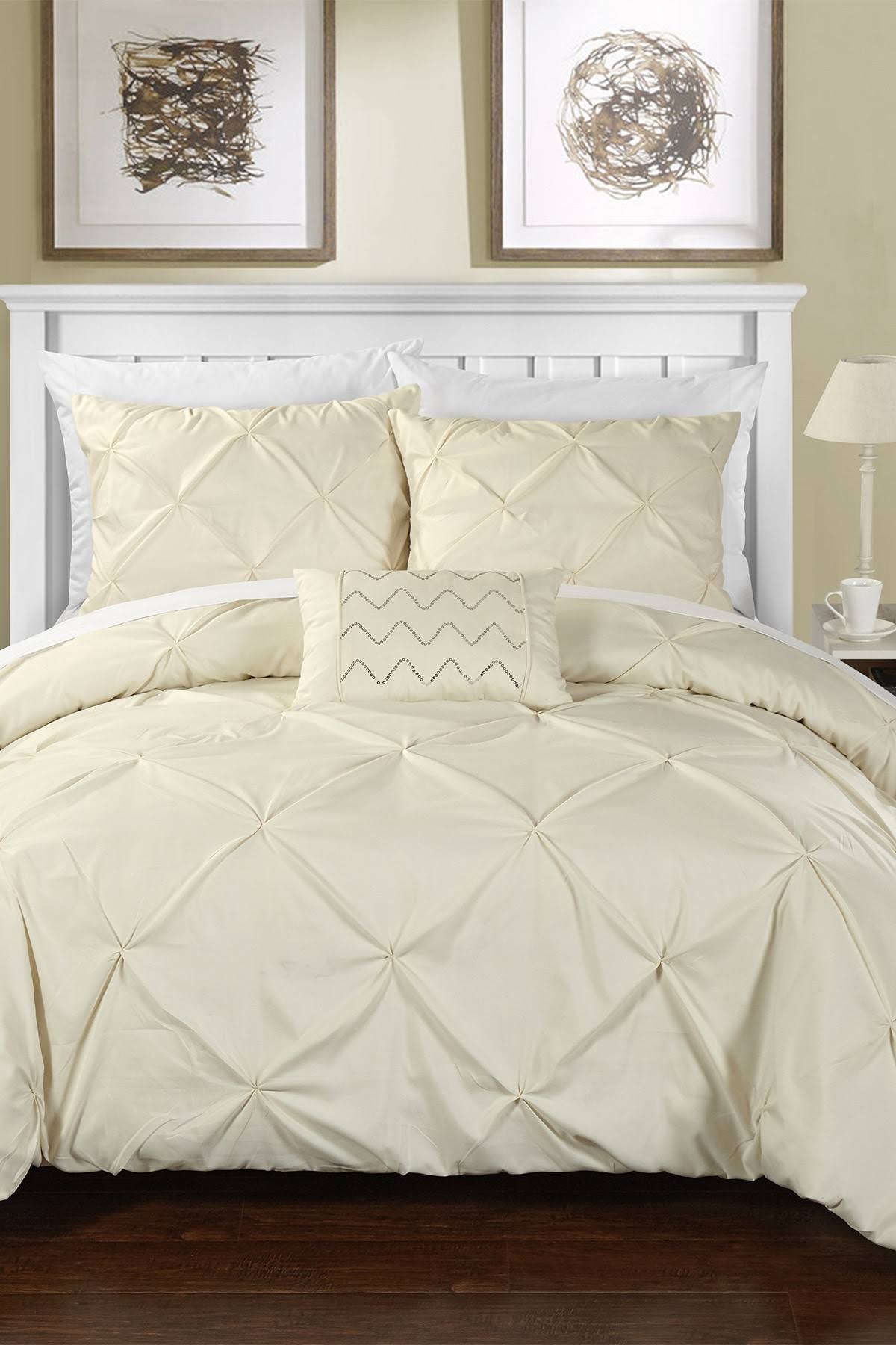 Beige King Duvet Cover Set L971091