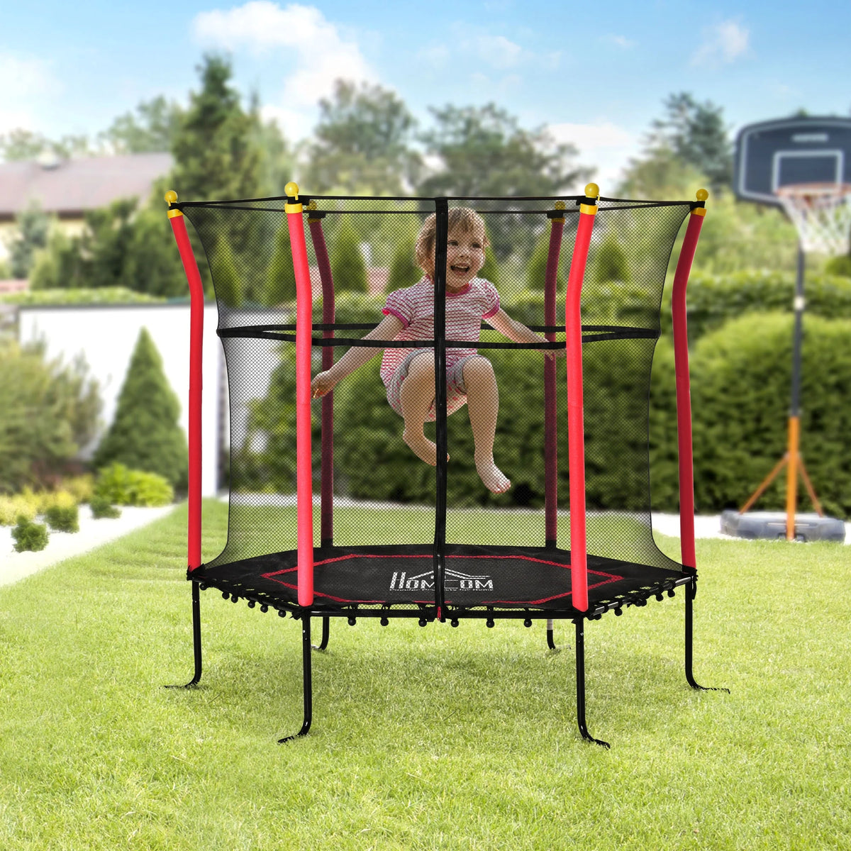Red Kids Trampoline with Net O840038