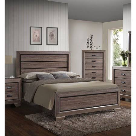 Eastern King Bed in Weathered Gray Grain F8300