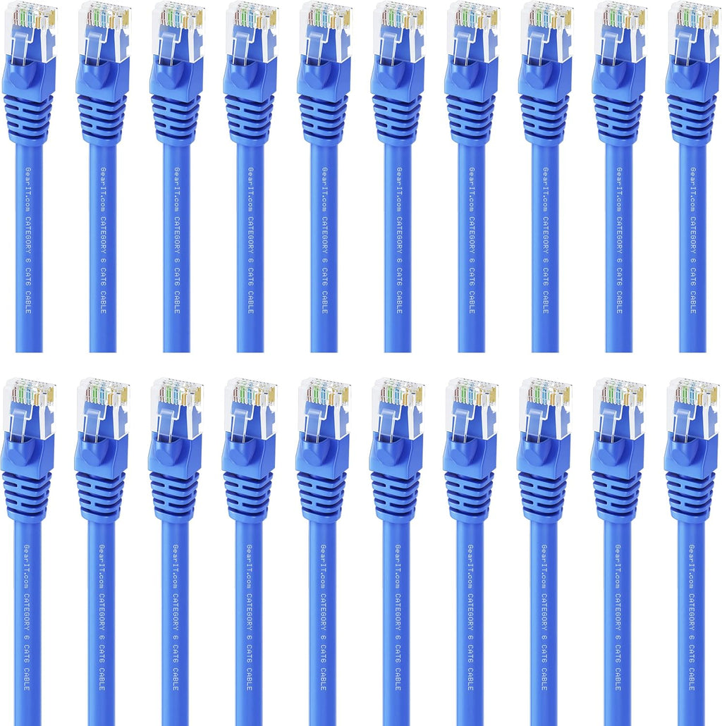 Cat 6 Ethernet Cable 6 ft (20-Pack) Blue A863