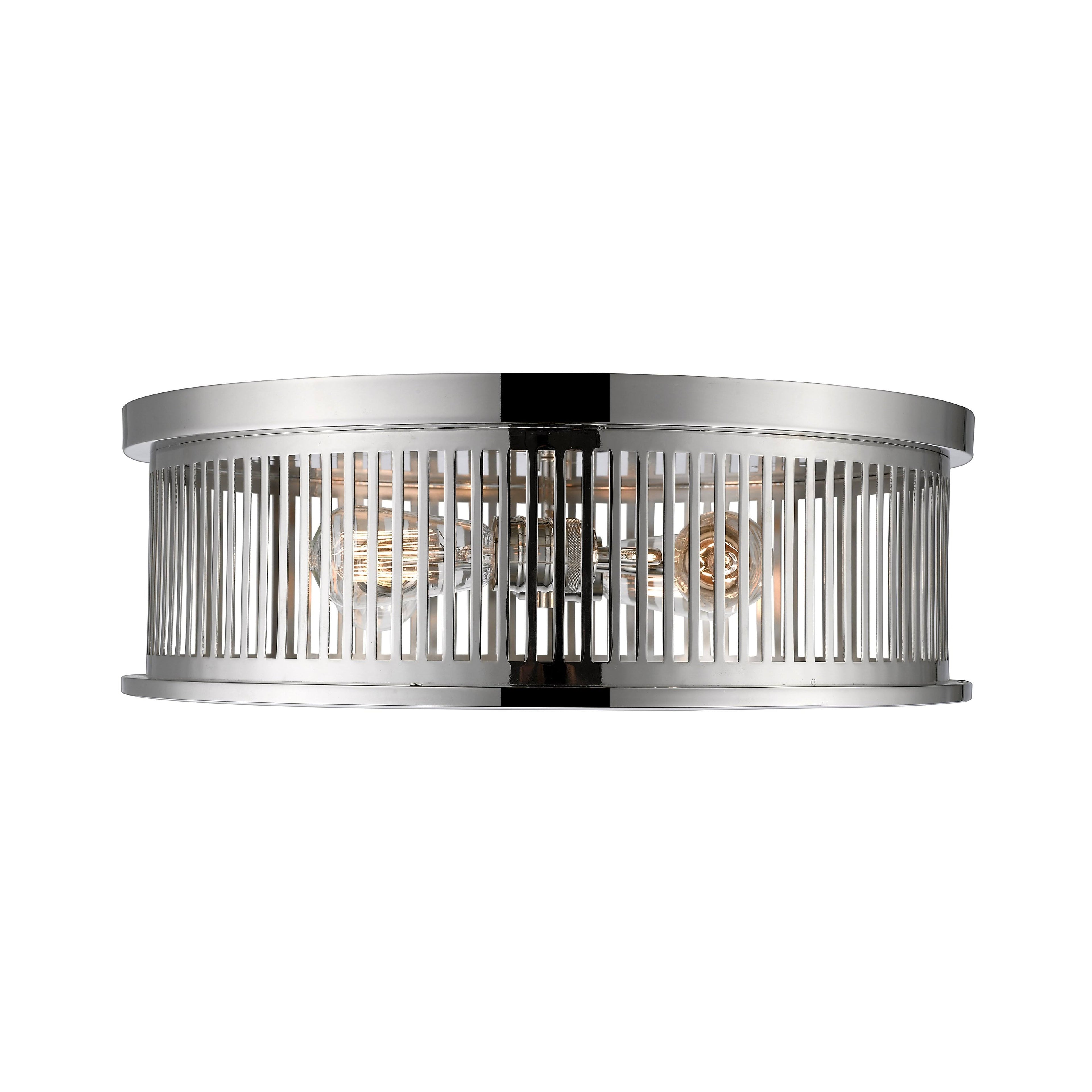 4 Light Flush Mount, Polished Nickel X6906