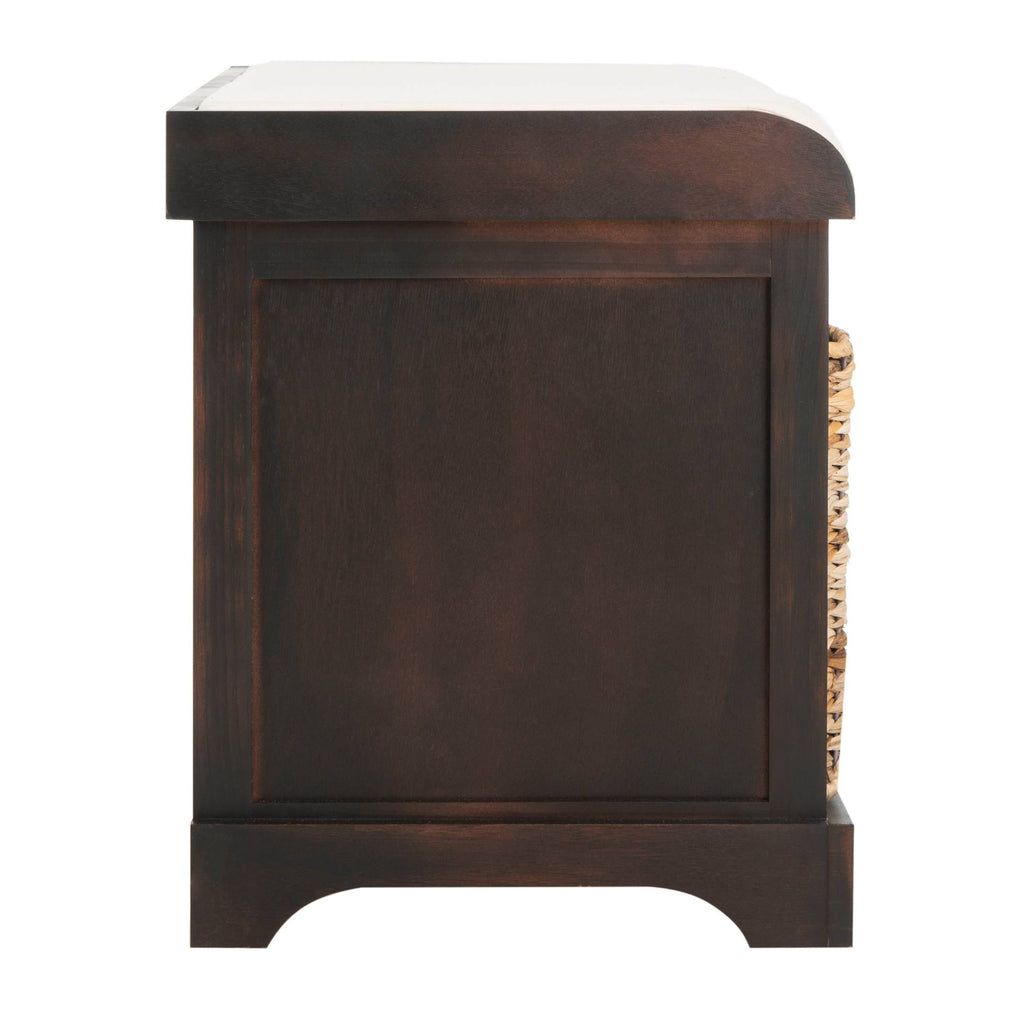 Brown Wicker Storage Bench F636106