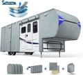 5th Wheel RV Trailer Cover with 4 Tire Covers & Windproof Straps W451495