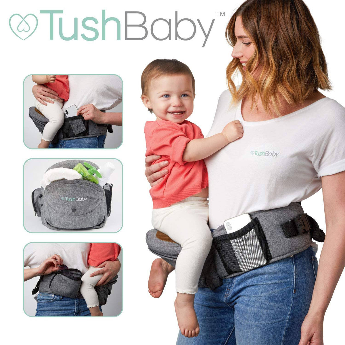Grey Hip Seat Baby Carrier Z8548