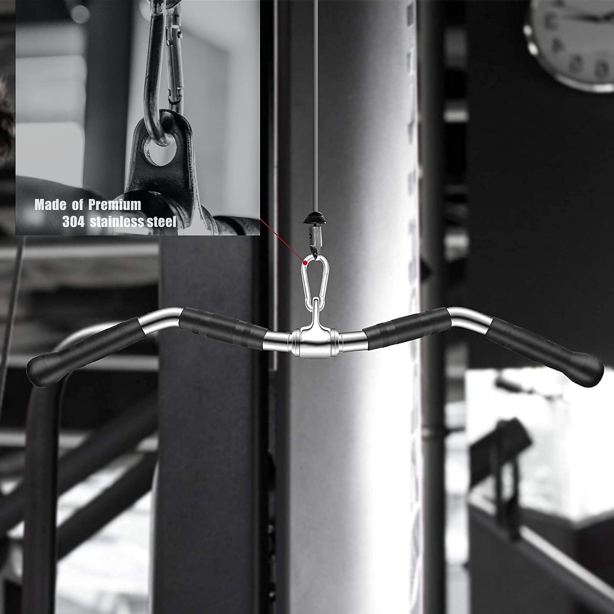 Silver LAT Pull Down Bar Cable Machine Attachment K21404