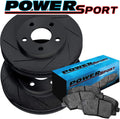 2004-2013 Mazda 3 Rear Black Zinc Slotted Brake Rotors Kit with Semi-Metallic Brake Pads F70867