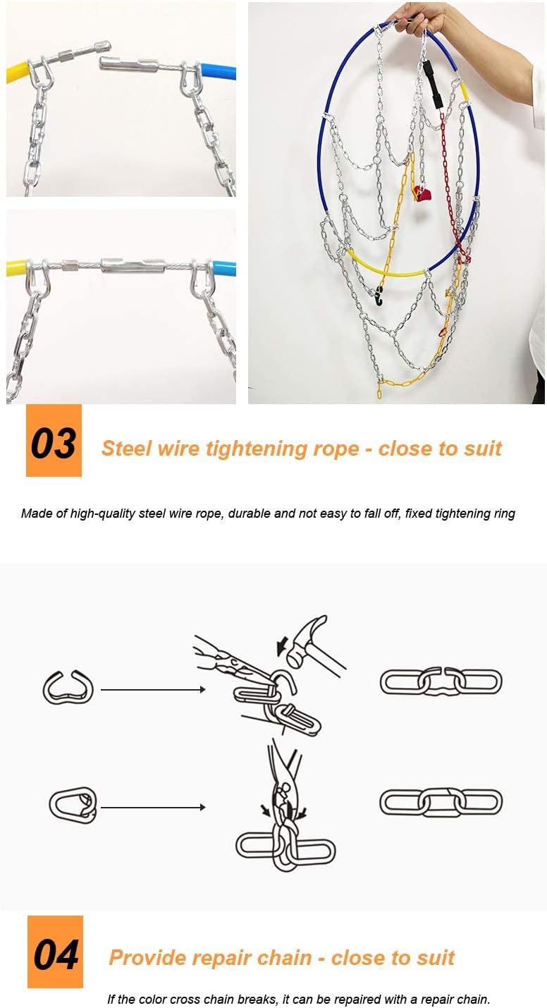 Alloy Snow Chain Tire Chain Set of 2 S620108