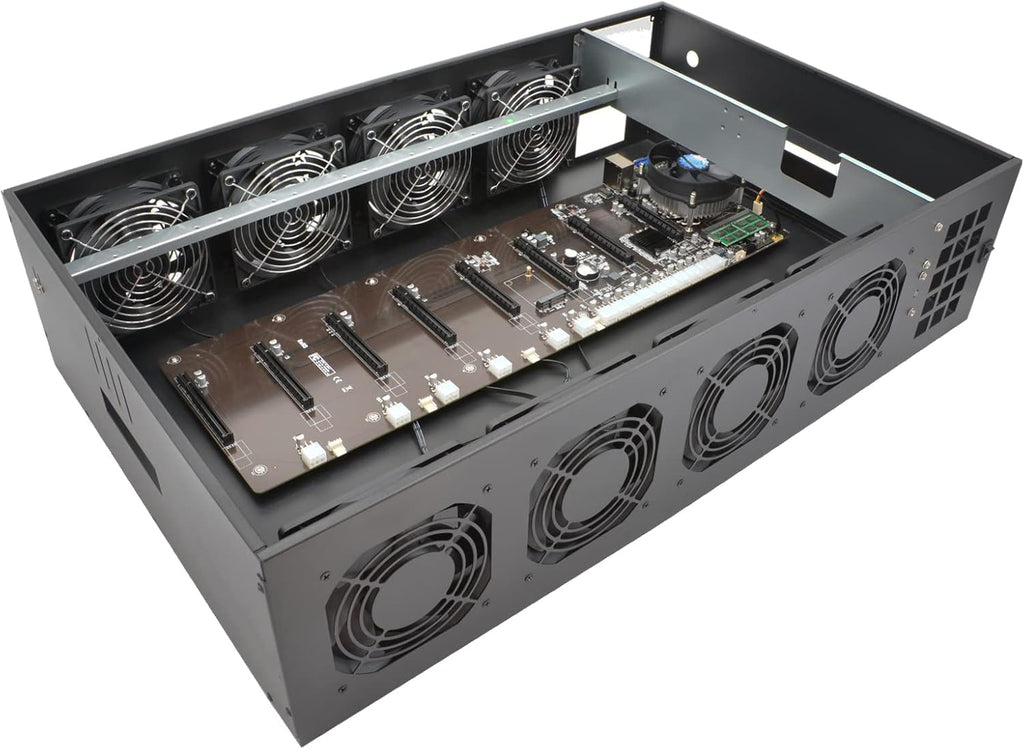 Mining Rig Frame 8 GPU 70mm Slots with 8 Fans F109407